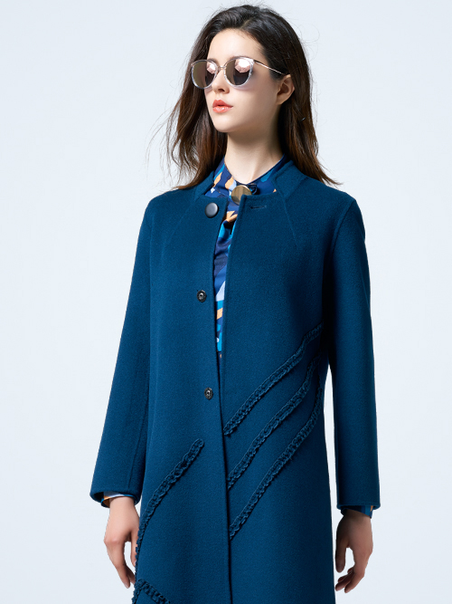 双面羊毛大衣  【8059】花木绿