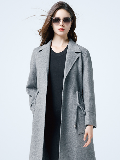 双面羊毛大衣  【8060】中灰